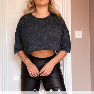 ASOS Design Curve Faux Leather Biker Shorts Size US 16